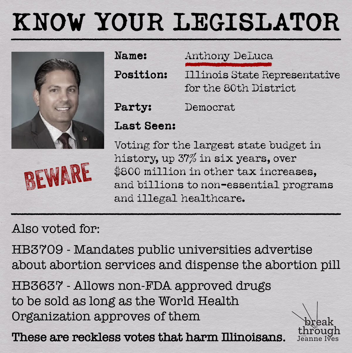 Know Your Legislator – Anthony DeLuca