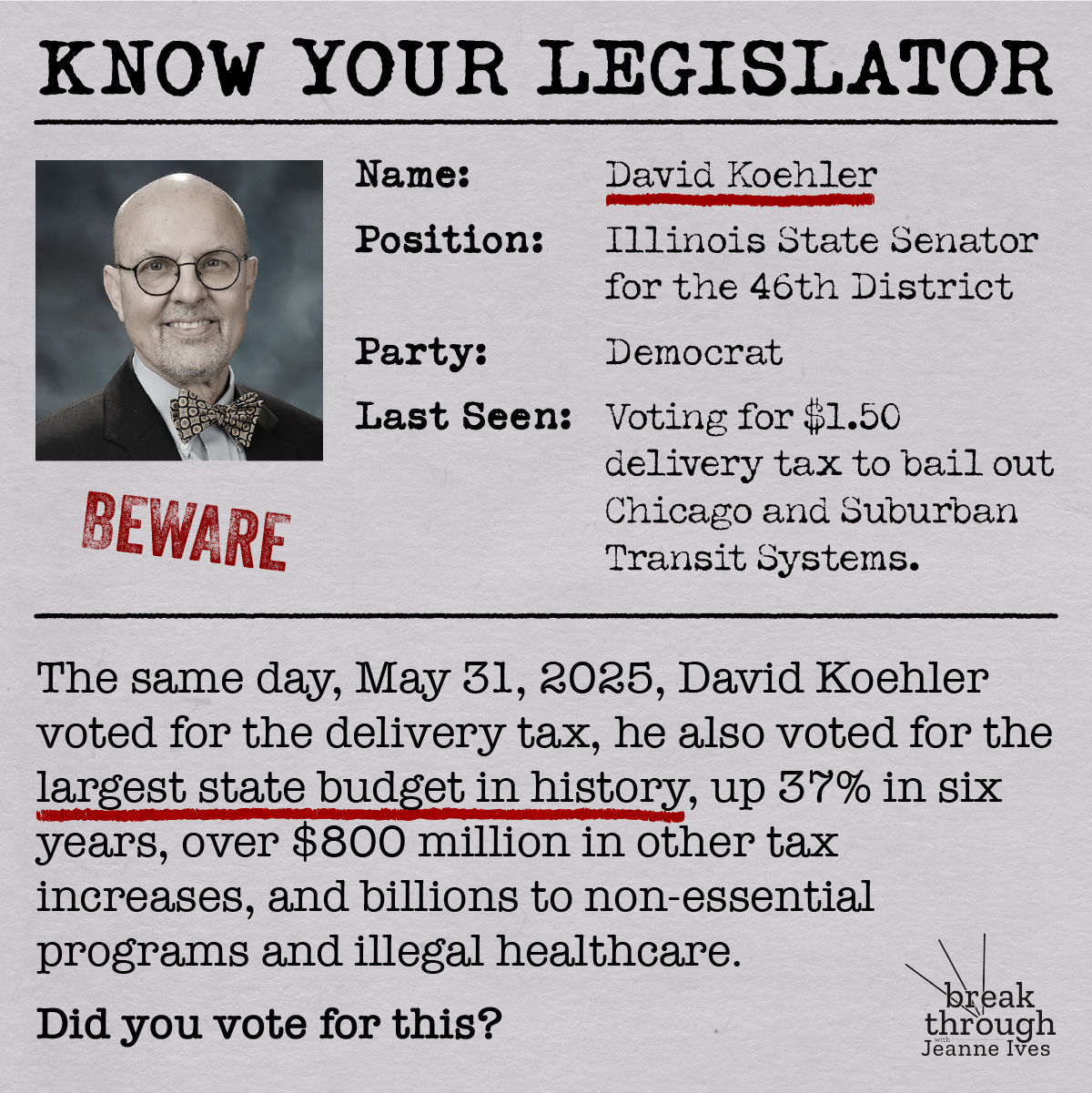 Know Your Legislator – David Koehler