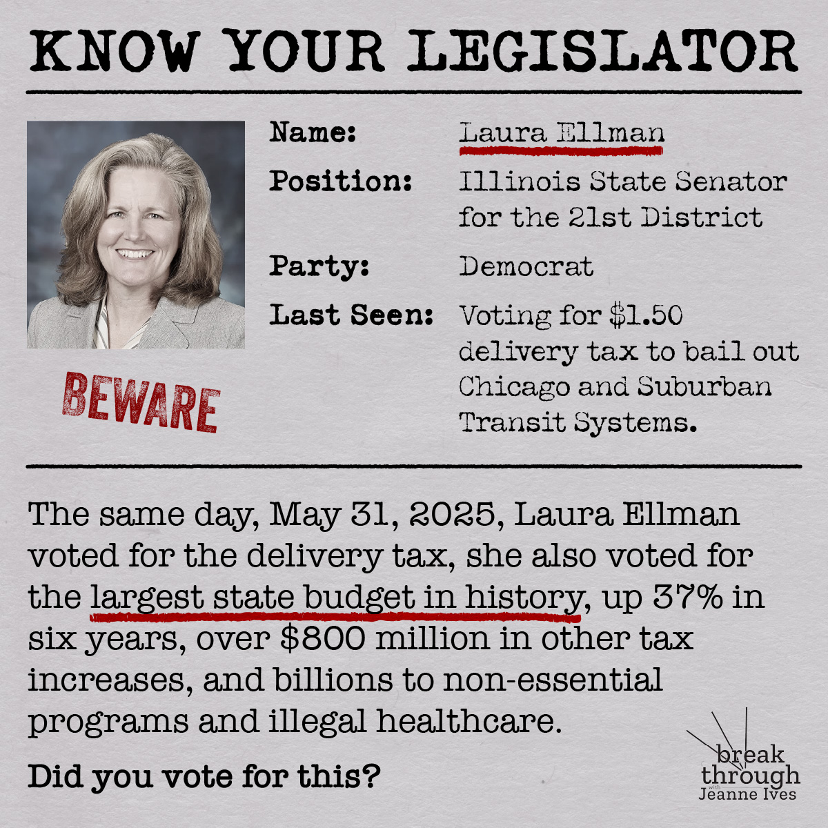 Know Your Legislator – Laura Ellman
