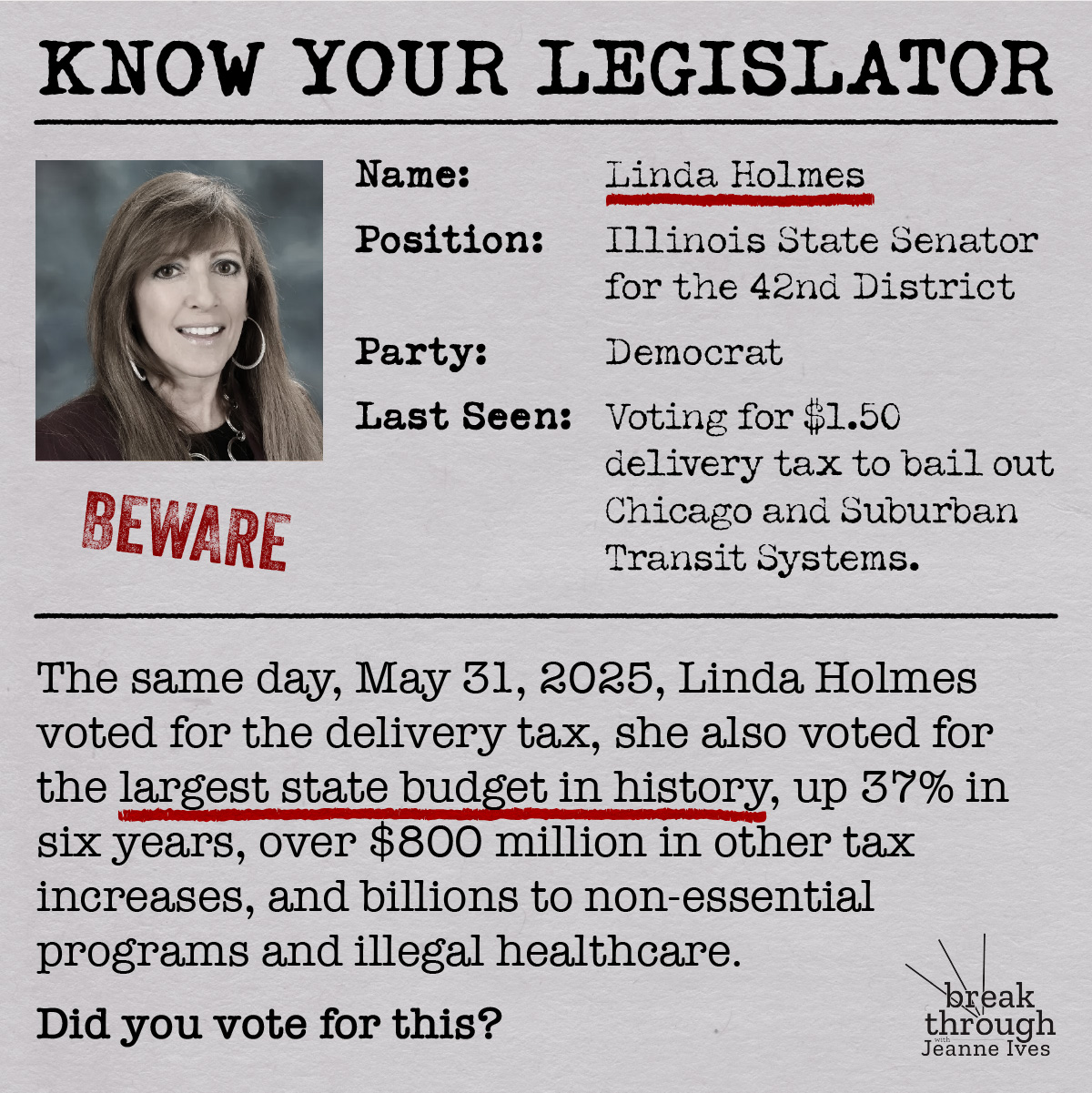 Know Your Legislator – Linda Holmes