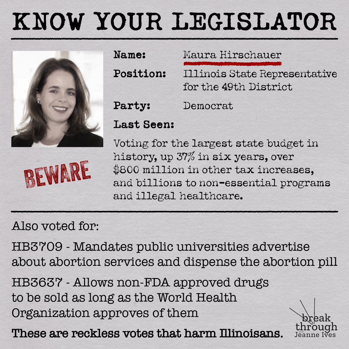 Know Your Legislator Hirschauer