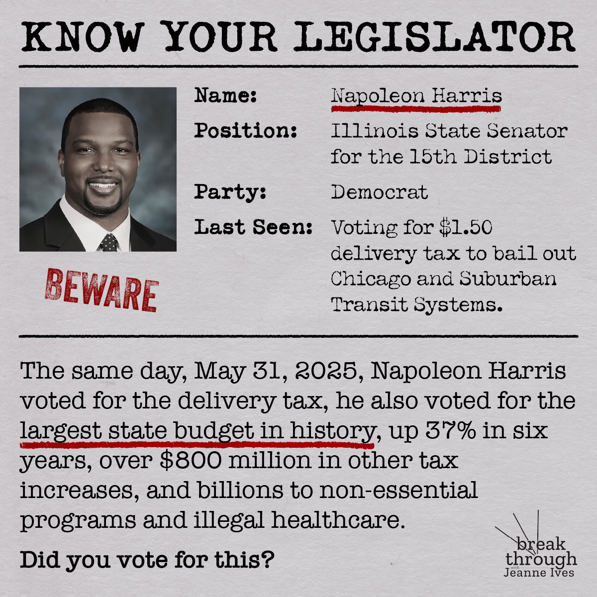 Know Your Legislator – Napoleon Harris