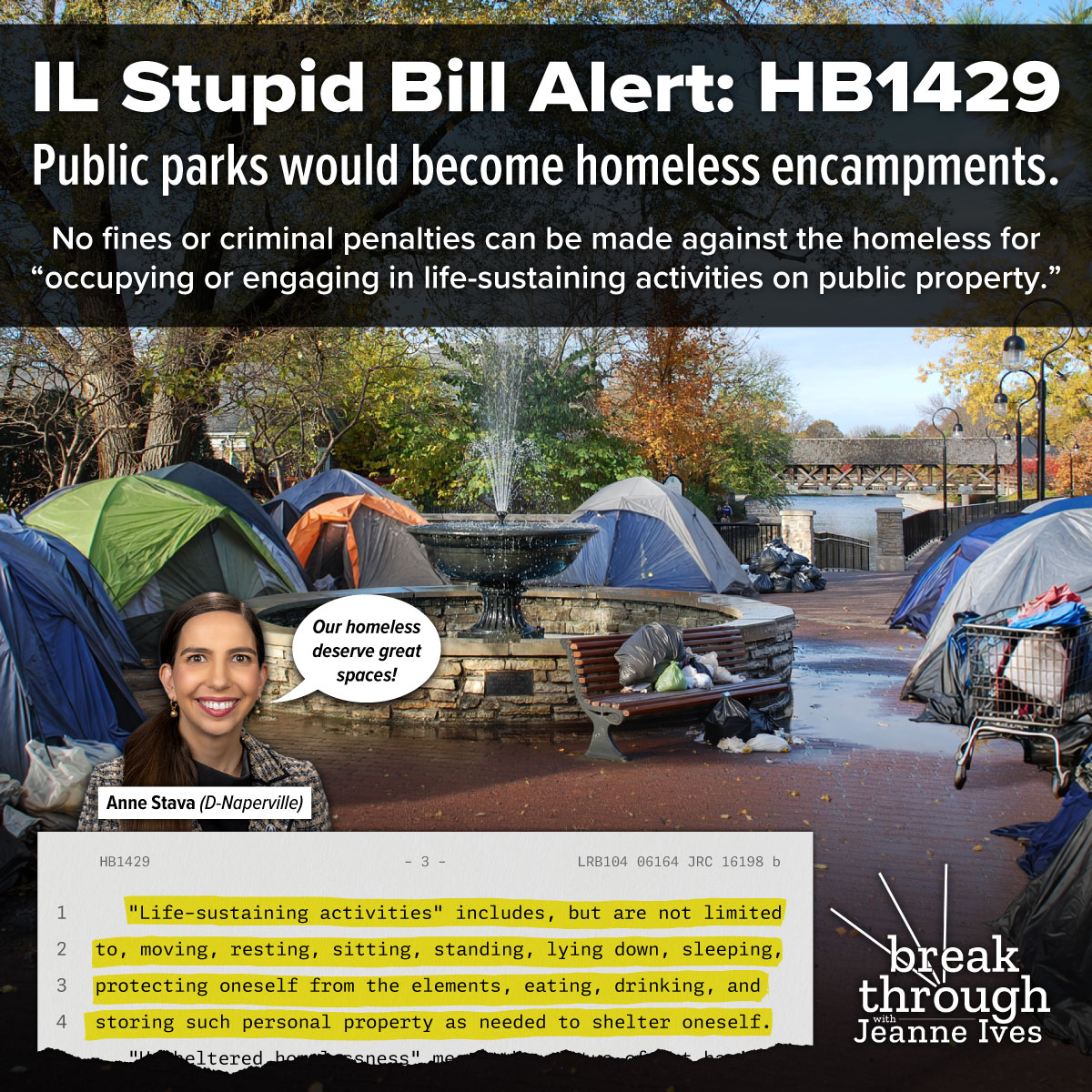 IL Dems Bill Would Turn Parks Into Homeless Encampments